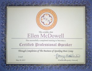 Ellen McDowell Certified Professional Speaker